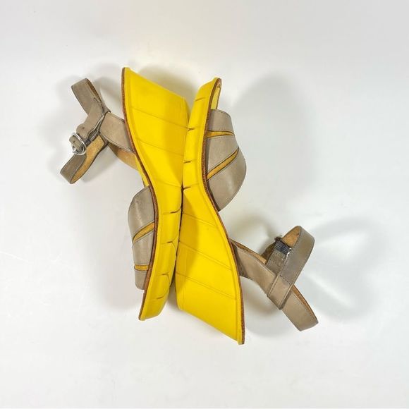 Camper Women's Filippa Gray Leather Open Toe Wedge Sandals Size 7 - Picture 8 of 11